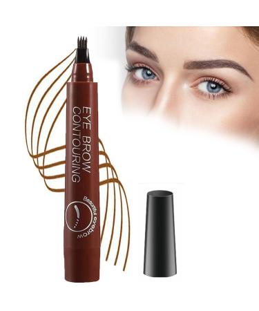 2024 New Waterproof Brow Pencil with Micro-Fork Tip Magic Eyebrow Pencil 3D Waterproof Microblading Eyebrow Pen (Red Brown)