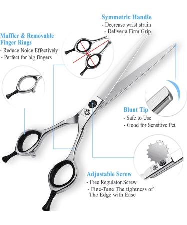 Buy Purple Dragon Dog Shears - 7 Professional Straight Fur Scissors for Dogs & Cats | Japanstahl-440c | Ideal for Groomers & Beginners - Buy Online on GoSupps.com