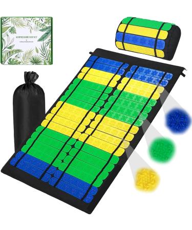 Acupress toweratte acupressure mat with pillow nail mat needle mat needle stimulus mat needle board for loosening tension and promotes circulation