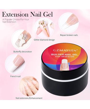 GZMAYUEN White Builder Gel for Nails 15 ml Nail Extension Builder Gel UV Gel Nail Extension Nail Art Manicure White UV Fibreglass Nail Gel for Nail Studio - Buy Online on GoSupps.com