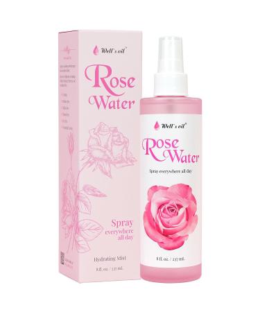 Well's 100% Pure Rose Water 8oz I Alcohol Free I No Parabens I No Artificial Color I Natural Skincare and Haircare 8 Fl Oz (Pack of 1) - Buy Online on GoSupps.com