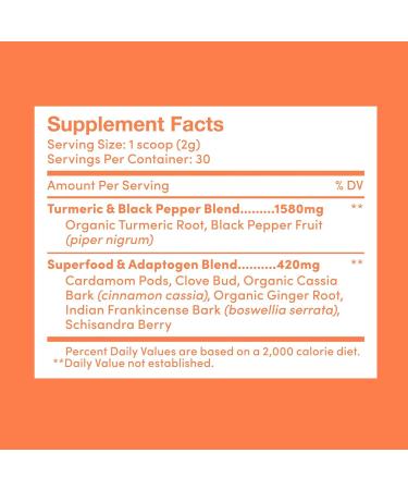 Further Food Superfood Turmeric 2.12 oz - Organic Anti-Inflammatory Supplement - Buy Online on GoSupps.com