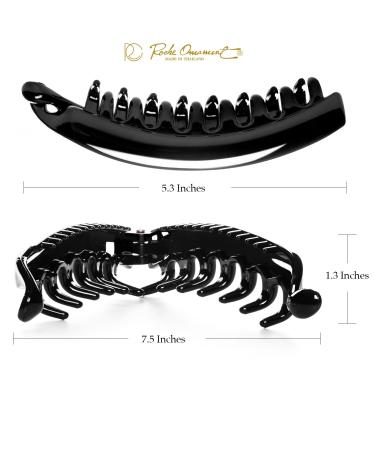 RC Roche Ornament 6 Pcs Womens Premium Hair Banana Clips - Large Black (Pack of 6) - Buy Online on GoSupps.com