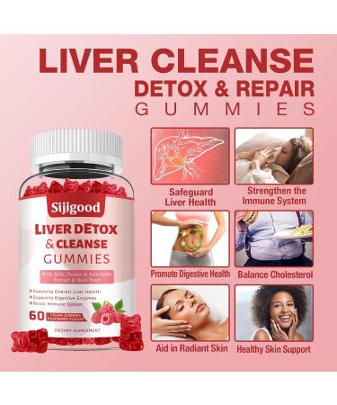 2 Pack Liver Cleanse Detox and Repair Gummies - Silymarin Milk Thistle Supplement with Artichoke Dandelion and Elderberry - Liver Support Supplement - 120 Raspberry Flavored Gummies Raspberry 60 Count (Pack of 2) - Buy Online on GoSupps.com