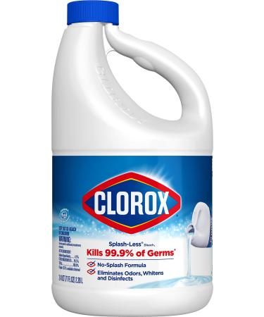 Clorox Splash-Less Bleach, Disinfecting Bleach, Regular  77 Fluid Ounce Bottle