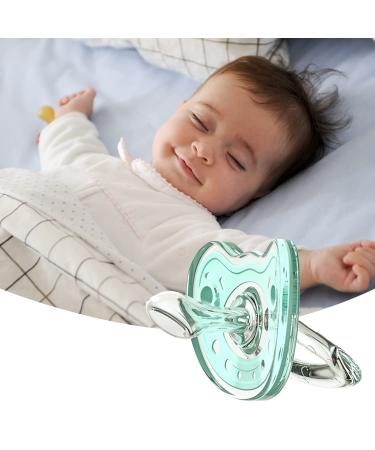 Pacifiers Silicone Nipple for Baby No Month Limit Curves Comfortably with Face Contour BPA-Free Night Use During The Sleeping Mint Green 1 Pcs