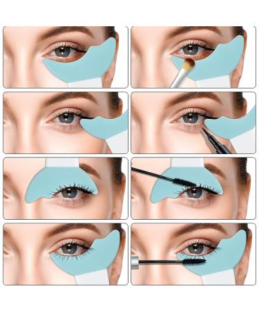 SUMETHING 3-in-1 Reusable Eye Stencils Makeup Tool - Easy Eyelash, Eyeshadow, and Eyeliner Applicator Guide - Ideal for Mascara Brush and Eyelash Grooming - Blue - Buy Online on GoSupps.com