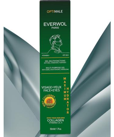 EVERWOL - MULTIFUNCTIONAL MOISTURIZING GEL FOR MEN MOISTURIZING FACE AND EYE CREAM - FIRMS IMMEDIATELY - COLLAGEN VITAMIN C E A - WITH MINT AND CUCUMBER 50ML - Buy Online on GoSupps.com