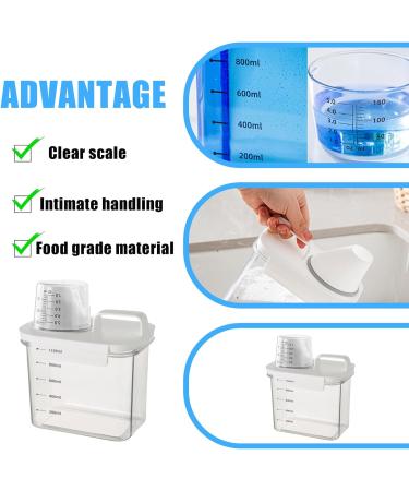 1100 ml Laundry Detergent Dispenser with Measuring Cup Airtight Detergent Powder Storage Box Reusable Empty Bottles Washing Powder Multi-Purpose Washing Powder Dispenser for Fabric Softener - Buy Online on GoSupps.com