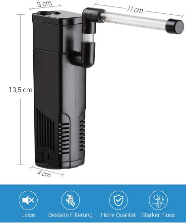 NICREW Adjustable Flow Aquarium Internal Filter - Quiet 3.5W Water Pump for Aquariums up to 20L | Efficient 150 L/h Filtration - Buy Online on GoSupps.com