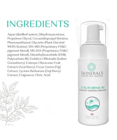 Skinerals Californium Self Tanner Mousse with Application Mitt - Natural Sunless Tanning Solution - Buy Online on GoSupps.com