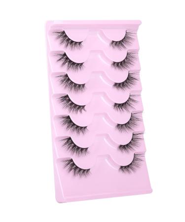 L Curl Half Strip Natural Look 3D Fluffy False Eyelashes - Pack of 7 Pairs | Reusable Wispy Cat Eye Lashes for Extensions-like Look - Buy Online on GoSupps.com