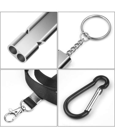 Buy Bizoerade Stainless Steel Emergency Pipe - High Decibel Double Tubes with Lanyard & Keychain for Camping Hunting Sports & Dog Training - Black - Buy Online on GoSupps.com
