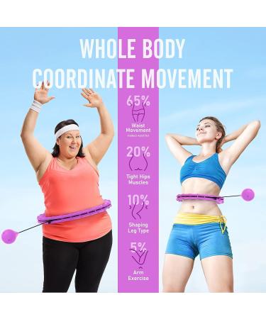 JKSHMYT Smart Weighted Fit Hoop Plus Size for Adults Weight Loss  Hula Circle-2 in 1 Infinity Fitness Hoop  24 Links Detachable & Size Adjustable  with Ball Auto Rotate 360 Degree for Women 24 Links-Purple 47-58" - Buy Online on GoSupps.com