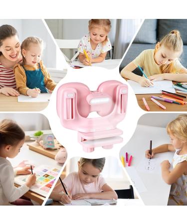 Writing Posture Corrector - Desk Upper Back Posture Brace With Light Adjustable Height Double Chest Support Back Straightener Support For Students Vision Protection Pink - Buy Online on GoSupps.com