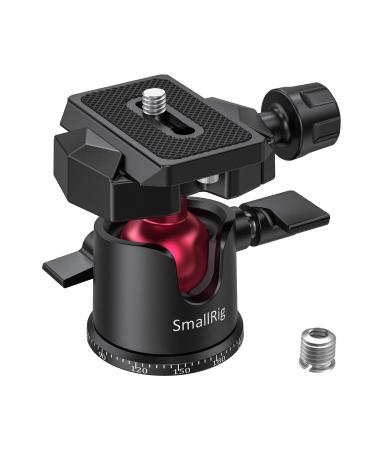 SmallRig Mini Ball Head, Tripod Head Camera 360 Panoramic with 1/4" Screw 3/8" Thread Mount and Arca-Type QR Plate Metal Ball Joint for Monopod, DSLR, Phone, Gopro, Max Load 4.4lbs/2kg - BUT2665