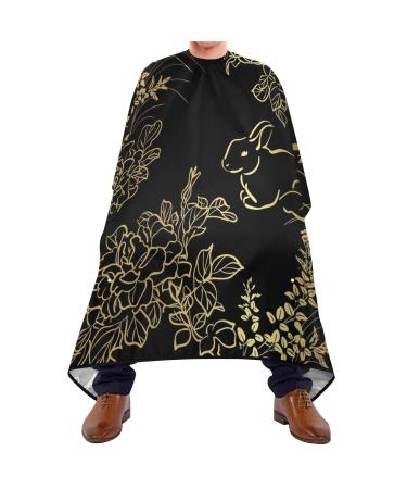 Waterproof Barber Cape -Rabbit Cute Flower Cheetah Haircut Bib for Men Unisex Hair Cutting Cape(8rp1a)