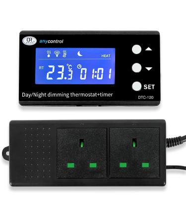 CUSROS PID Day Night Thermostat Dimming Timer Temp Controller Dimmer Digital LED Reptile Thermostat Plug Socket for Heat Lamp Heaters for Snake Lizard Tortoise Vivarium Terrarium Aquarium - Buy Online on GoSupps.com