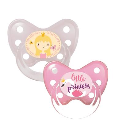 Dentistar Silikon Schnuller 2-Set- Size 3 from 14 months- tooth and jaw-friendly tissue with dental level- BPA-free- Made in Germany- Princess Princess size 3 (2-pack)