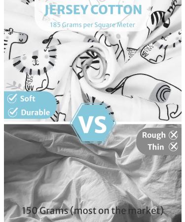 Babysland Changing Pad Cover 2 Pack - Soft Cotton Neutral Baby Table Cover with Animals and Zebra Stripes - Buy Online on GoSupps.com