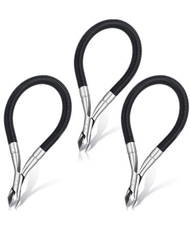 3 Pieces Spring Cuticle Trimmer, Easy to Remove Grip and Snip Spiral Shear Dead Skin Remover Nipper Pedicure Manicure Tools for Nails