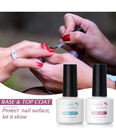Candy Lover Gel Nail Base Top Coat Set - Long Lasting Mirror Shine Gift Kit - Buy Online on GoSupps.com