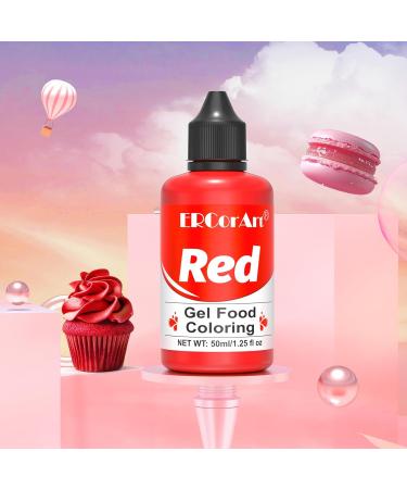 Gel Food Colouring - 50ml Paste Food Coloring Vibrant Food Dye for Slime Tasteless Concentrated Food Colouring Gel for Baking Icing Cake Decorating Frosting Easter Egg (Red) - Buy Online on GoSupps.com