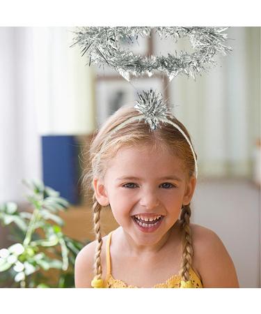 RmKbe 2 Pieces Silver Tinsel Halo Headband Angel Halo Headbands Christmas Headbands Christmas Party Fancy Dress Accessory for Children Adults - Buy Online on GoSupps.com