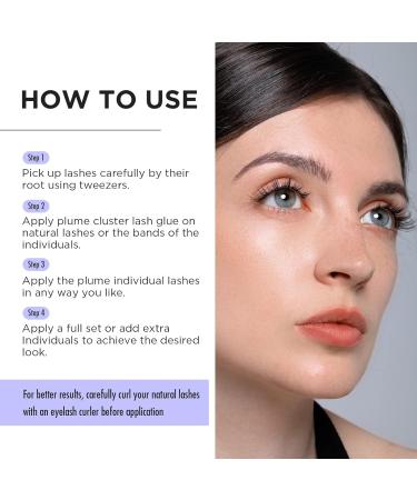 Beyelian C Curl Cluster Eyelashes - 48 PCs DIY Individual Lashes 0.07mm 10mm - Super Thin Transparent Band Luxury Extensions - Buy Online on GoSupps.com