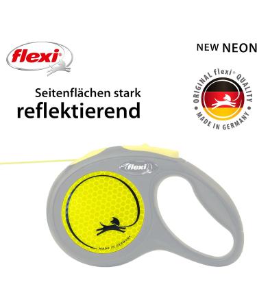 Flexi New NEON XS 3m Dog Leash for Dogs Up to 8kg - Black/Neon Yellow - Durable & Stylish - Buy Online on GoSupps.com