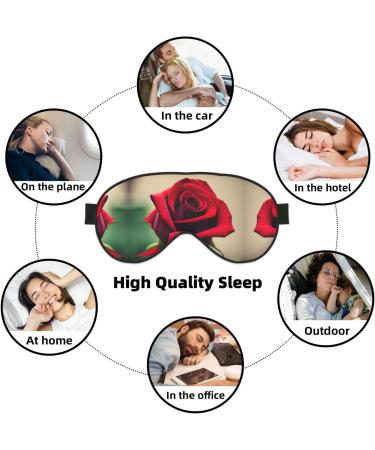 Red Rose Double-Sided Sleep Eye Mask | Soft Adjustable Blindfold for Light Blocking - Buy Online on GoSupps.com
