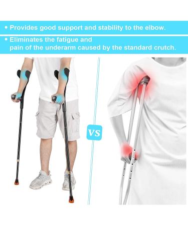 Antdvao Folding Forearm Crutches - Lightweight, Adjustable, Non-Slip - 2 Pack (Black) - Buy Online on GoSupps.com