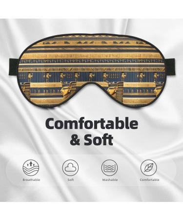 Egyptian Pharaonic Frescoes Blackout Sleep Eye Mask Unisex Adjustable Design for Home Travel Yoga & Office Naps - Buy Online on GoSupps.com
