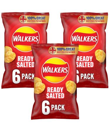 Crisps Bundle with Walkers Ready Salted Multipack Crisps 6x25g (3 Pack)