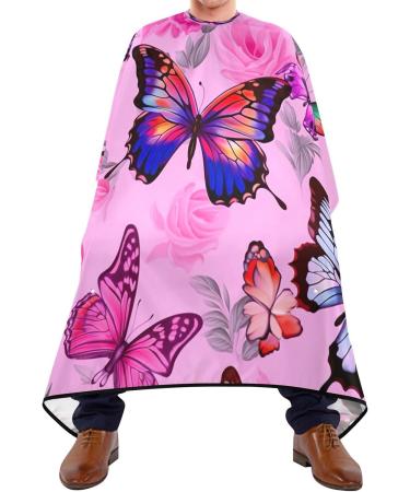 Kigai Butterfly Flowers Barber Cape - Professional Waterproof Hair Cutting Cape for Men & Women with Adjustable Snap Closure - Buy Online on GoSupps.com