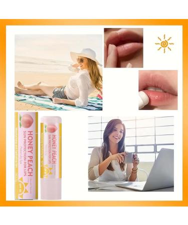 3 Pack Peach Color Changing Lip Balm Long Lasting Lip Gloss Colorful Magic Moisturizing Makeup Peach flavor moisturizing lip balm 5g - Buy Online on GoSupps.com