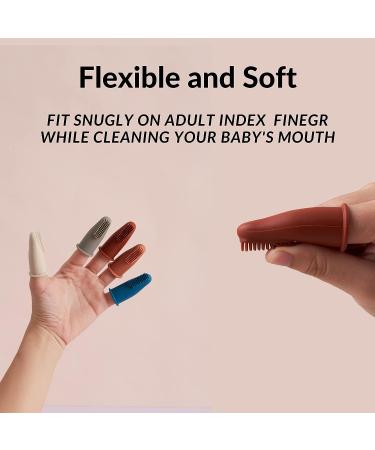 Baby Silicone Finger Toothbrush | BPA Free Dental Care for Newborn | Sensory Development Toy | Choco Color - Buy Online on GoSupps.com