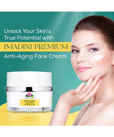 Imadini Premium Anti-Aging Face Cream | Reduces Wrinkles Dark Spots & Fine Lines | Organic & Herbal Ingredients | Neck Firming & Sun Spot Treatment - Buy Online on GoSupps.com