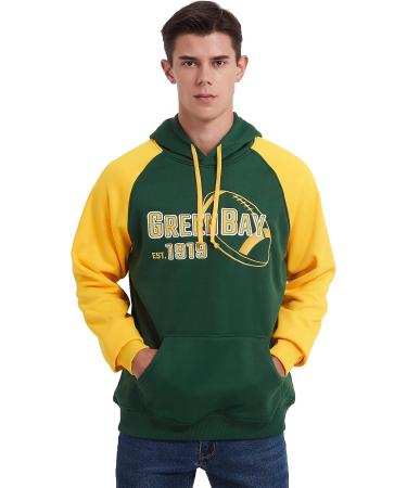RZUO Men's City Classic Football Embroidered Pullover Hoodie - X-Large Green | Soft Fabric - Buy Online on GoSupps.com