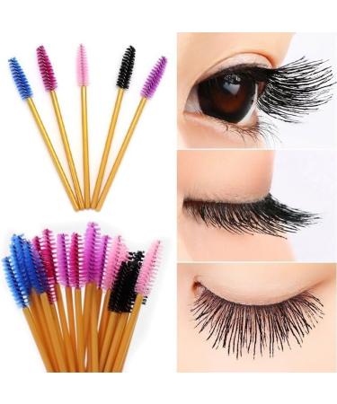 guohanfsh 50Pcs Makeup Brushes Eyelash Brush Disposable Mascara Wands Applicator Eye Lashes Eyebrow Cosmetic Tool Rose Red - Buy Online on GoSupps.com