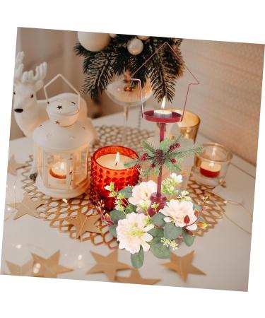 LIFKICH Artificial Garland Ornament Rings Wedding Decorations Candle Holders Candlesticks Eucalyptus Boho Decor Candle Wreath Wedding Party Decoration Plastic Front Door Flowers Picture 1 23.00X23.00X8.00CM - Buy Online on GoSupps.com