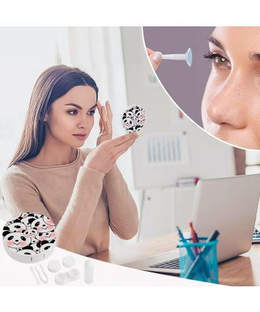 Cute Panda Face Contact Lens Case - Portable Round Storage Kit with Mirror for Travel & Outdoor Use - Buy Online on GoSupps.com