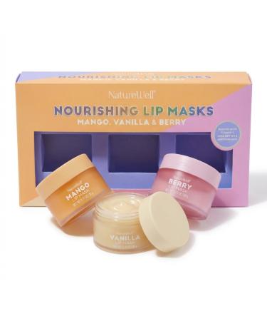 NATURE WELL Hydrating Lip Masks Variety Pack Includes Mango Vanilla & Berry Scents High-Shine Non-Greasy Conditioning & Softening 0.70 Ounce (Pack of 3)