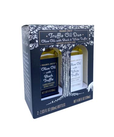 Trader Joe's Truffle Oil Duo - Black & White Truffle Infused Olive Oil - Buy Online on GoSupps.com