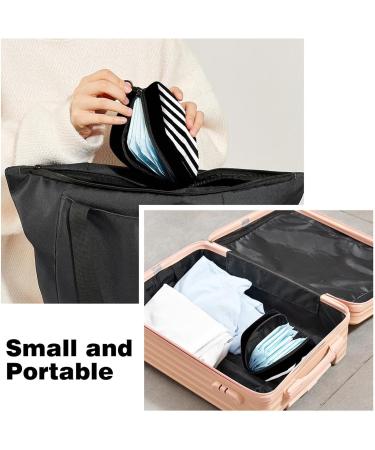 GIAPB Period Bag - Sanitary Napkin Storage & Makeup Pouch, Black & White Stripe Design - Buy Online on GoSupps.com