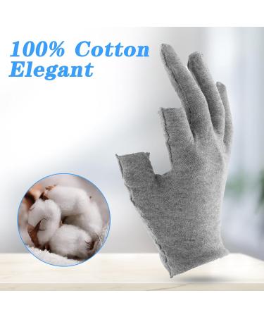 Sibba 2 Pairs Cotton Gloves Touchscreen White Moisturizing Gloves Overnight Bedtime Heal Eczema Sleeping Lotion Hand Spa Treatment Gloves Repair Rough Cracked Dry Chapped Hands Skin (Grey) - Buy Online on GoSupps.com