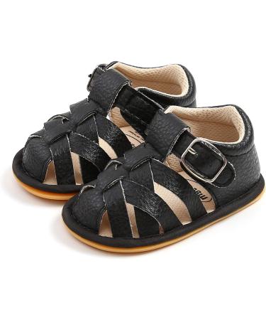 RVROVIC Baby Sandals - Soft Sole Summer Crib Shoes for Boys and Girls (Black, 0-6 Months) - Buy Online on GoSupps.com