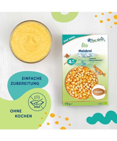 Fleur Alpine Bio Babybreis Mais 2-Pack | Gluten-Free Breakfast Porridge for Babies 4+ Months | Nutritious & Sugar-Free | Easy Preparation | 2x7 Portions - Buy Online on GoSupps.com