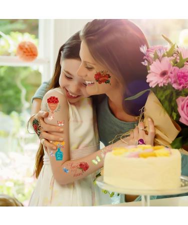 Mother's Day Temporary Tattoos - 12 Sheets, 108 Pieces Mom Themed Stickers for Party Decoration & Favors - Buy Online on GoSupps.com