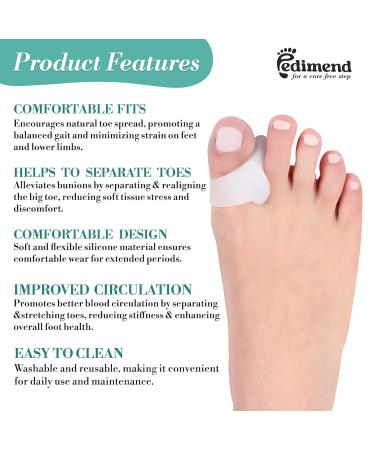 Pedimend Gel Toe Separator & Straightener 6-Piece Set for Hammer Toe Curved Toes & Pinky Toe Adjustable Sizes for Men & Women - Buy Online on GoSupps.com